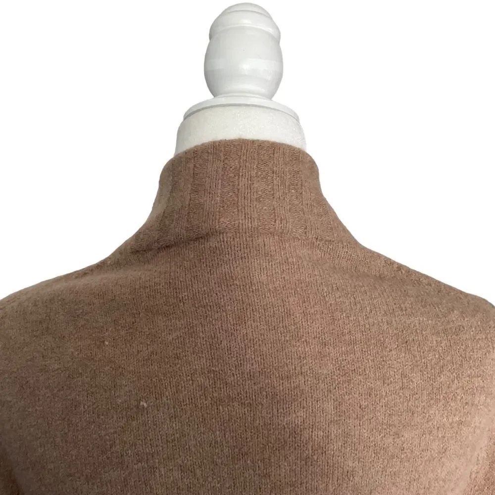 J. Crew Camel Tan Wool Blend Supersoft Yarn Mock Neck Long Sleeve Sweater Size M
